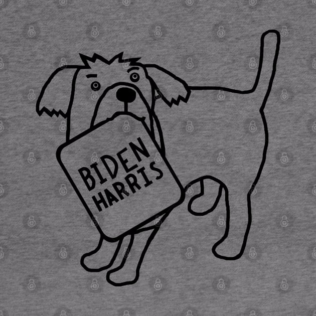 Minimal Dog with Biden Harris Sign Line Drawing by ellenhenryart